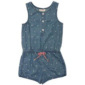 Cat & Jack Girls 4T Blue Romper With Stars 100% Cotton Sleeveless 4 july Style